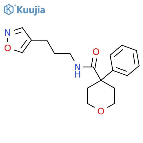 N-(3-(isoxazol-4-yl)propyl)-4-phenyltetrahydro-2H-pyran-4-carboxamide structure