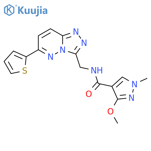3-methoxy-1-methyl-N-{6-(thiophen-2-yl)-1,2,4triazolo4,3-bpyridazin-3-ylmethyl}-1H-pyrazole-4-carboxamide structure