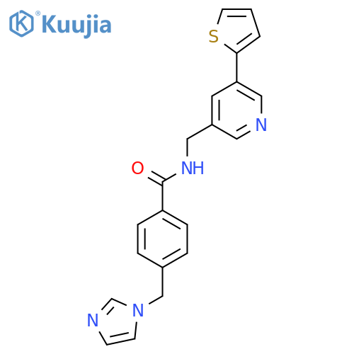 4-(1H-imidazol-1-yl)methyl-N-{5-(thiophen-2-yl)pyridin-3-ylmethyl}benzamide structure