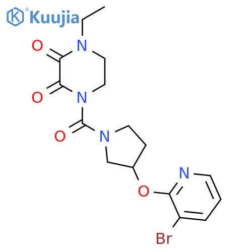 1-(3-((3-Bromopyridin-2-yl)oxy)pyrrolidine-1-carbonyl)-4-ethylpiperazine-2,3-dione structure