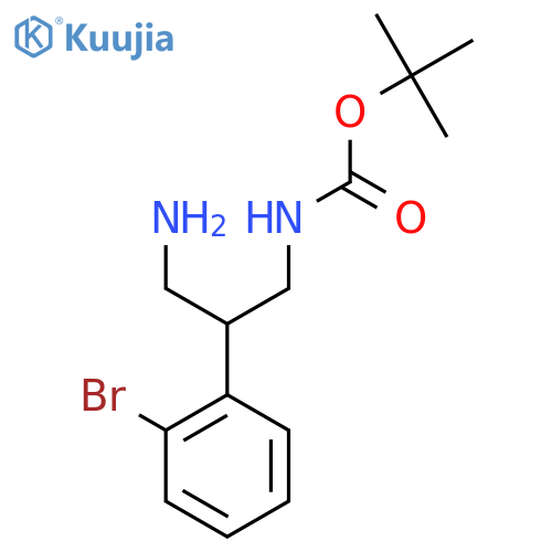 tert-butyl N-3-amino-2-(2-bromophenyl)propylcarbamate structure
