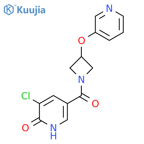 3-chloro-5-3-(pyridin-3-yloxy)azetidine-1-carbonylpyridin-2-ol structure