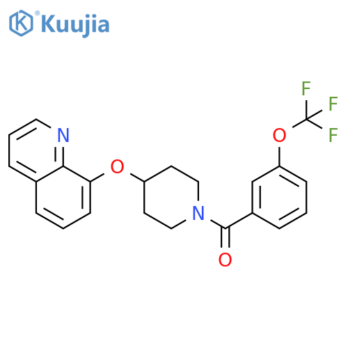 (4-(Quinolin-8-yloxy)piperidin-1-yl)(3-(trifluoromethoxy)phenyl)methanone structure