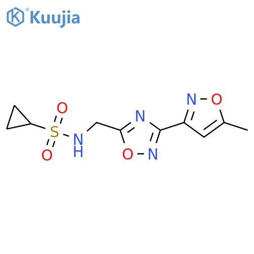 N-{3-(5-methyl-1,2-oxazol-3-yl)-1,2,4-oxadiazol-5-ylmethyl}cyclopropanesulfonamide structure