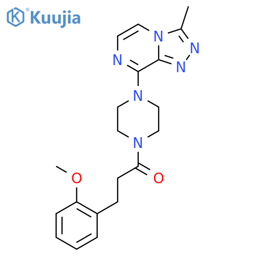 3-(2-methoxyphenyl)-1-(4-{3-methyl-1,2,4triazolo4,3-apyrazin-8-yl}piperazin-1-yl)propan-1-one structure