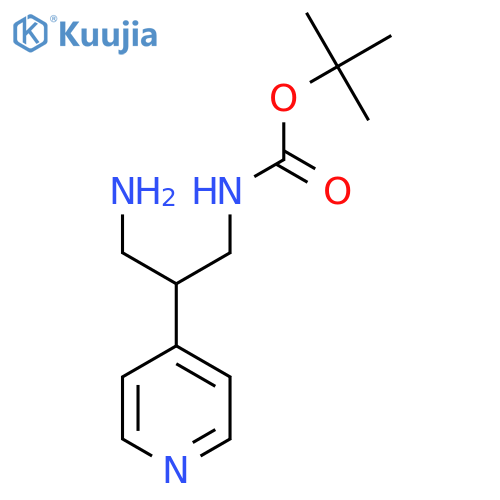 tert-butyl N-3-amino-2-(pyridin-4-yl)propylcarbamate structure