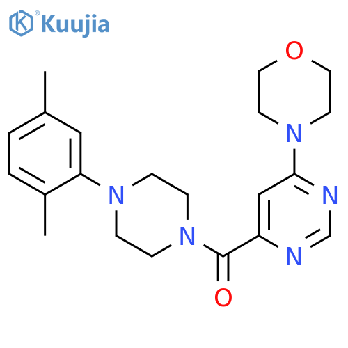 4-{6-[4-(2,5-dimethylphenyl)piperazine-1-carbonyl]pyrimidin-4-yl}morpholine structure