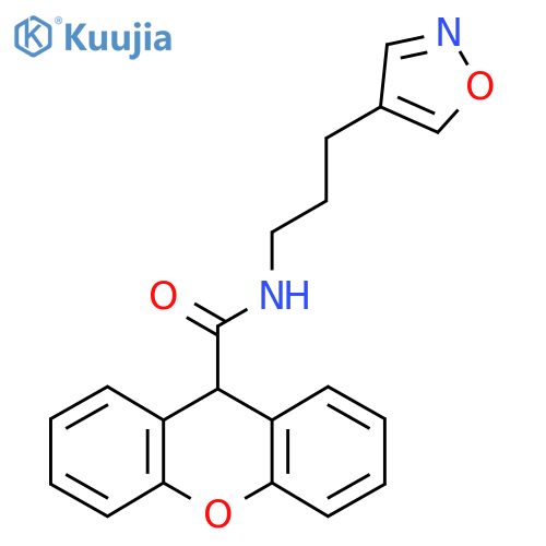 N-(3-(isoxazol-4-yl)propyl)-9H-xanthene-9-carboxamide structure