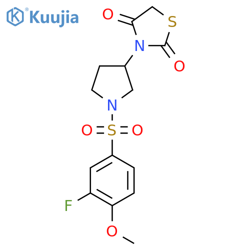 3-(1-((3-Fluoro-4-methoxyphenyl)sulfonyl)pyrrolidin-3-yl)thiazolidine-2,4-dione structure