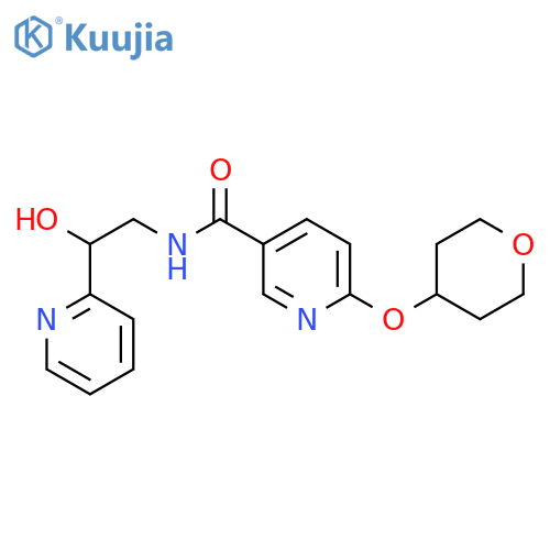 N-(2-hydroxy-2-pyridin-2-ylethyl)-6-(oxan-4-yloxy)pyridine-3-carboxamide structure