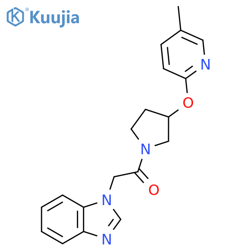 2-(1H-benzo[d]imidazol-1-yl)-1-(3-((5-methylpyridin-2-yl)oxy)pyrrolidin-1-yl)ethanone structure