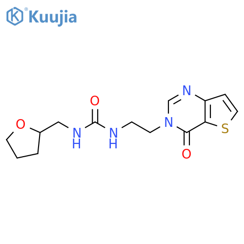 3-(2-{4-oxo-3H,4H-thieno3,2-dpyrimidin-3-yl}ethyl)-1-(oxolan-2-yl)methylurea structure