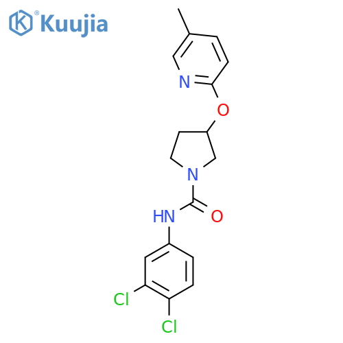 N-(3,4-dichlorophenyl)-3-[(5-methylpyridin-2-yl)oxy]pyrrolidine-1-carboxamide structure