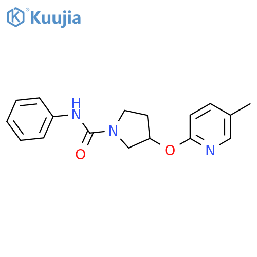 3-((5-methylpyridin-2-yl)oxy)-N-phenylpyrrolidine-1-carboxamide structure