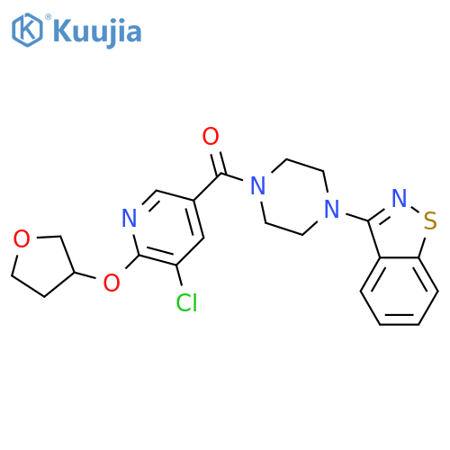 [4-(1,2-benzothiazol-3-yl)piperazin-1-yl]-[5-chloro-6-(oxolan-3-yloxy)pyridin-3-yl]methanone structure