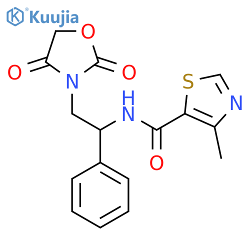 N-2-(2,4-dioxo-1,3-oxazolidin-3-yl)-1-phenylethyl-4-methyl-1,3-thiazole-5-carboxamide structure