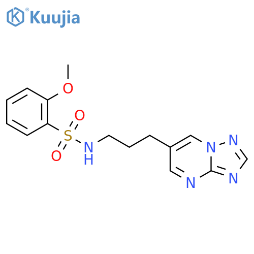 N-(3-([1,2,4]triazolo[1,5-a]pyrimidin-6-yl)propyl)-2-methoxybenzenesulfonamide structure