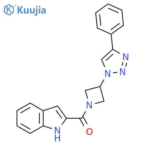 (1H-indol-2-yl)(3-(4-phenyl-1H-1,2,3-triazol-1-yl)azetidin-1-yl)methanone structure