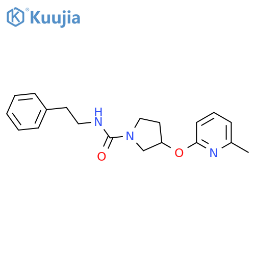 3-((6-methylpyridin-2-yl)oxy)-N-phenethylpyrrolidine-1-carboxamide structure