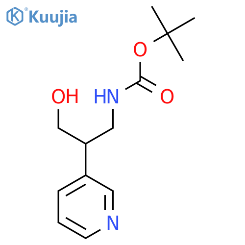 tert-butyl N-3-hydroxy-2-(pyridin-3-yl)propylcarbamate structure