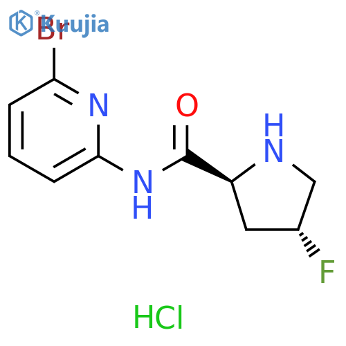 (2S,4R)-N-(6-bromo-2-pyridyl)-4-fluoro-pyrrolidine-2-carboxamide;hydrochloride structure