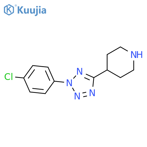 4-[2-(4-chlorophenyl)-2H-1,2,3,4-tetrazol-5-yl]piperidine structure