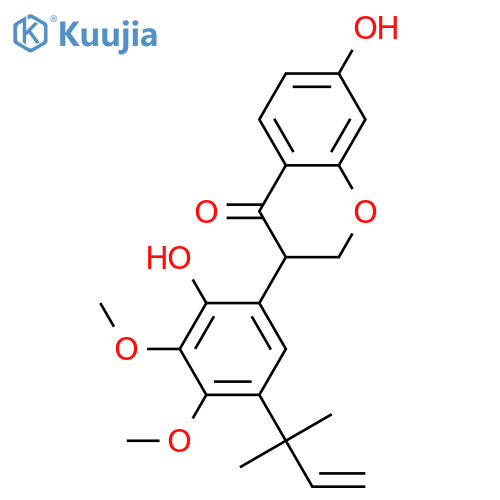 4H-1-Benzopyran-4-one,3-[5-(1,1-dimethyl-2-propen-1-yl)-2-hydroxy-3,4-dimethoxyphenyl]-2,3-dihydro-7-hydroxy-,(3R)- structure