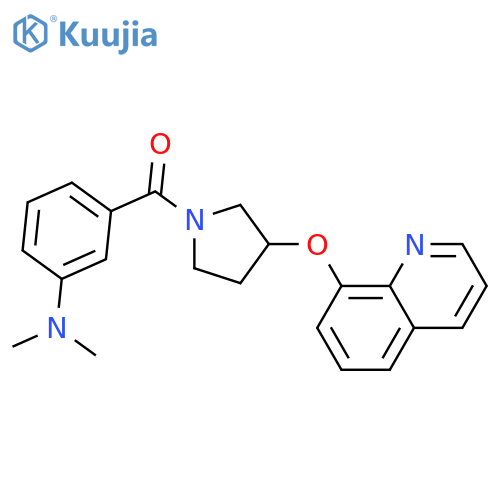 [3-(dimethylamino)phenyl]-(3-quinolin-8-yloxypyrrolidin-1-yl)methanone structure