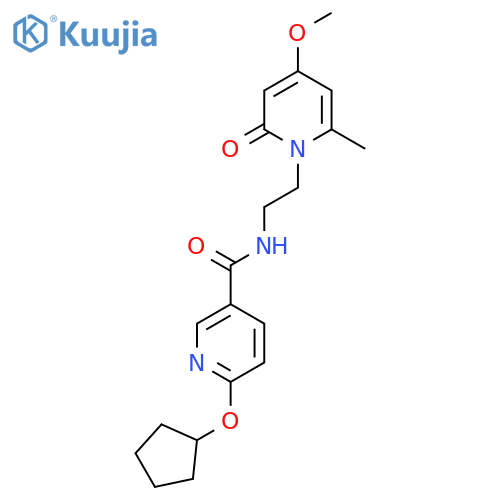 6-(cyclopentyloxy)-N-2-(4-methoxy-6-methyl-2-oxo-1,2-dihydropyridin-1-yl)ethylpyridine-3-carboxamide structure
