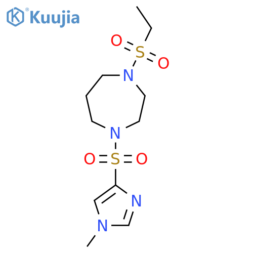 1-(ethanesulfonyl)-4-(1-methyl-1H-imidazol-4-yl)sulfonyl-1,4-diazepane structure