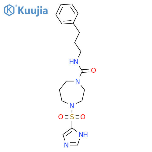 4-(1H-imidazole-4-sulfonyl)-N-(3-phenylpropyl)-1,4-diazepane-1-carboxamide structure
