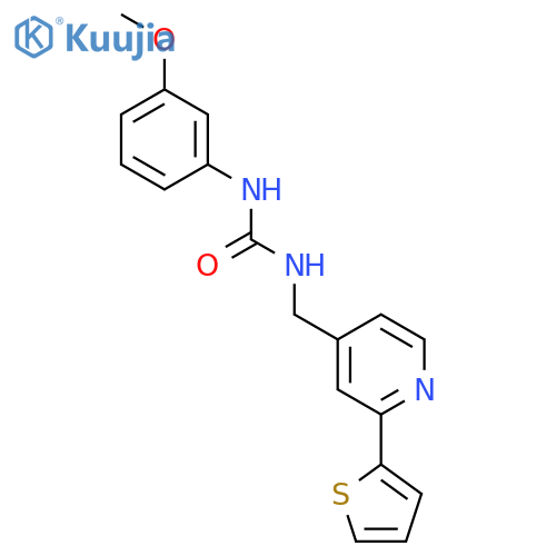 1-(3-methoxyphenyl)-3-{2-(thiophen-2-yl)pyridin-4-ylmethyl}urea structure