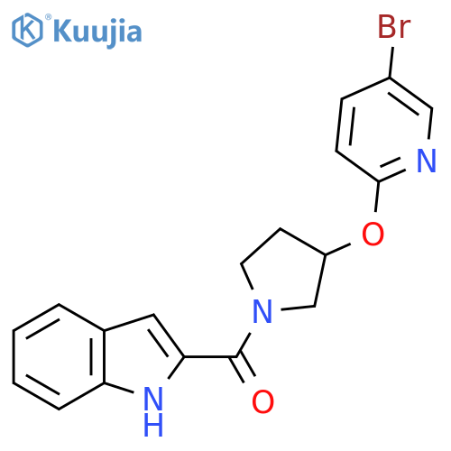 (3-((5-bromopyridin-2-yl)oxy)pyrrolidin-1-yl)(1H-indol-2-yl)methanone structure