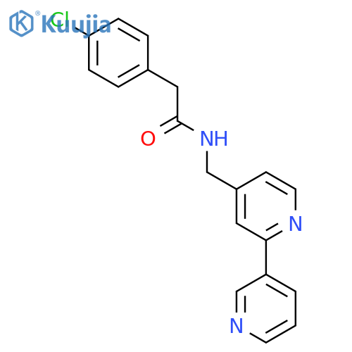 N-({2,3'-bipyridine-4-yl}methyl)-2-(4-chlorophenyl)acetamide structure