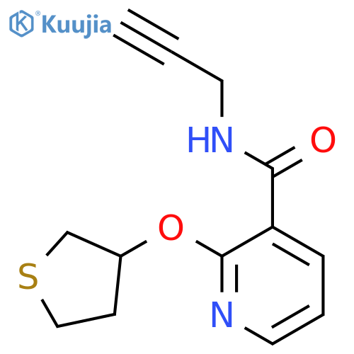 N-prop-2-ynyl-2-(thiolan-3-yloxy)pyridine-3-carboxamide structure