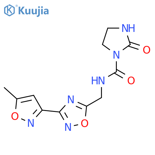 N-{3-(5-methyl-1,2-oxazol-3-yl)-1,2,4-oxadiazol-5-ylmethyl}-2-oxoimidazolidine-1-carboxamide structure