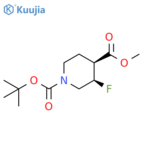rac-1-tert-butyl 4-methyl (3R,4S)-3-fluoropiperidine-1,4-dicarboxylate structure
