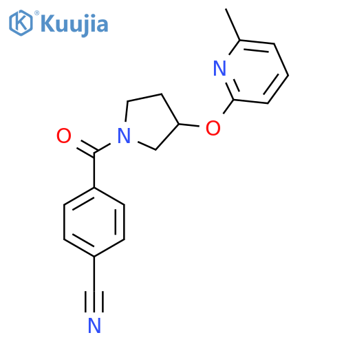 4-(3-((6-Methylpyridin-2-yl)oxy)pyrrolidine-1-carbonyl)benzonitrile structure
