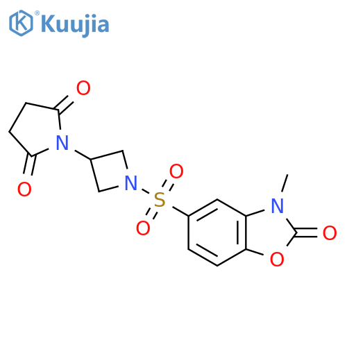 1-(1-((3-Methyl-2-oxo-2,3-dihydrobenzo[d]oxazol-5-yl)sulfonyl)azetidin-3-yl)pyrrolidine-2,5-dione structure