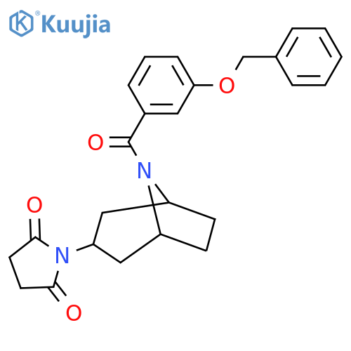 1-((1R,5S)-8-(3-(benzyloxy)benzoyl)-8-azabicyclo[3.2.1]octan-3-yl)pyrrolidine-2,5-dione structure