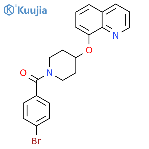 (4-Bromophenyl)(4-(quinolin-8-yloxy)piperidin-1-yl)methanone structure