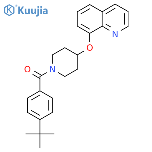 (4-(Tert-butyl)phenyl)(4-(quinolin-8-yloxy)piperidin-1-yl)methanone structure