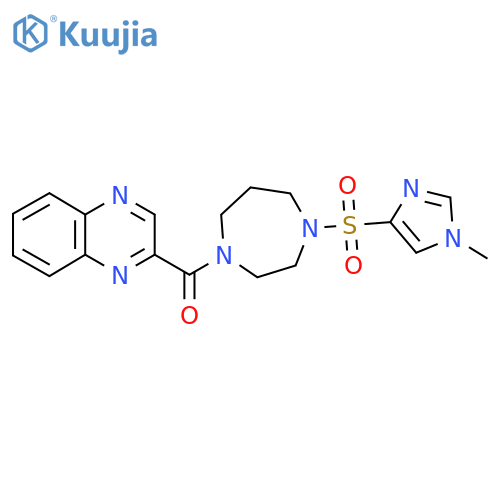 2-{4-(1-methyl-1H-imidazol-4-yl)sulfonyl-1,4-diazepane-1-carbonyl}quinoxaline structure