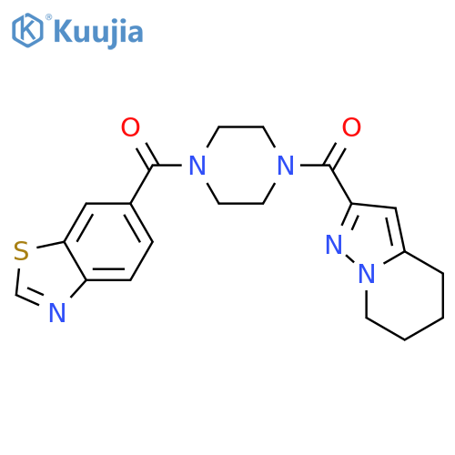 6-(4-{4H,5H,6H,7H-pyrazolo[1,5-a]pyridine-2-carbonyl}piperazine-1-carbonyl)-1,3-benzothiazole structure
