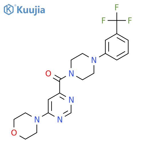 4-(6-{4-[3-(trifluoromethyl)phenyl]piperazine-1-carbonyl}pyrimidin-4-yl)morpholine structure