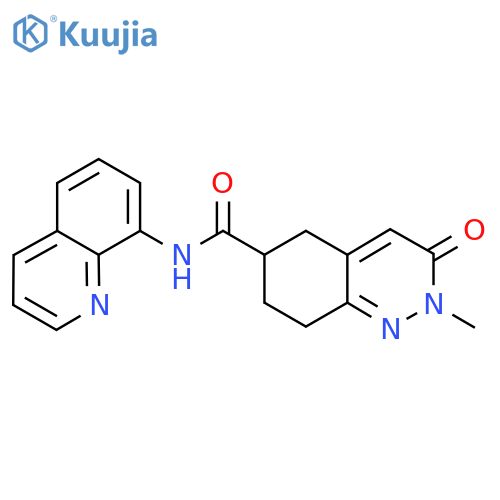 2-methyl-3-oxo-N-(quinolin-8-yl)-2,3,5,6,7,8-hexahydrocinnoline-6-carboxamide structure