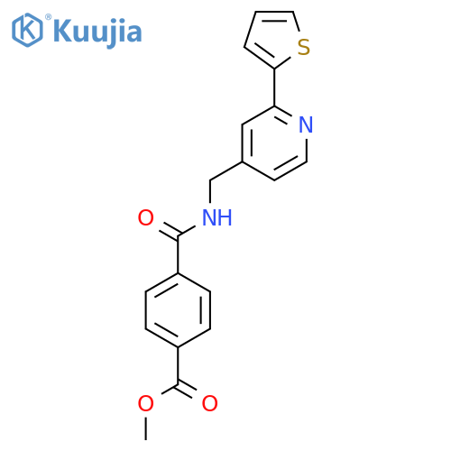 methyl 4-({2-(thiophen-2-yl)pyridin-4-ylmethyl}carbamoyl)benzoate structure