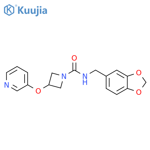 N-(2H-1,3-benzodioxol-5-yl)methyl-3-(pyridin-3-yloxy)azetidine-1-carboxamide structure
