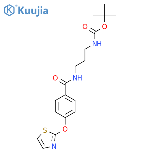 tert-butyl N-(3-{[4-(1,3-thiazol-2-yloxy)phenyl]formamido}propyl)carbamate structure