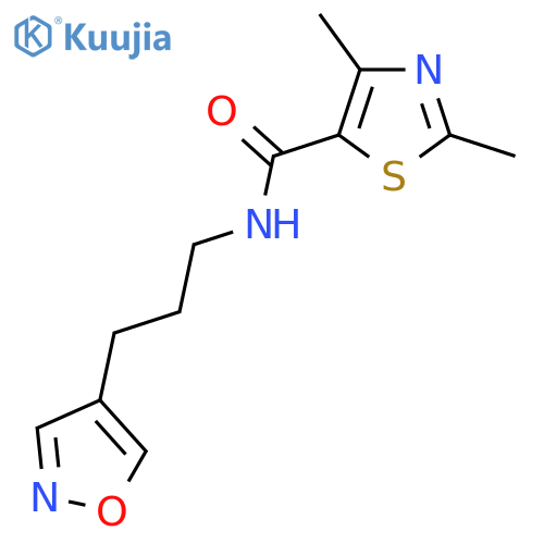 N-(3-(isoxazol-4-yl)propyl)-2,4-dimethylthiazole-5-carboxamide structure